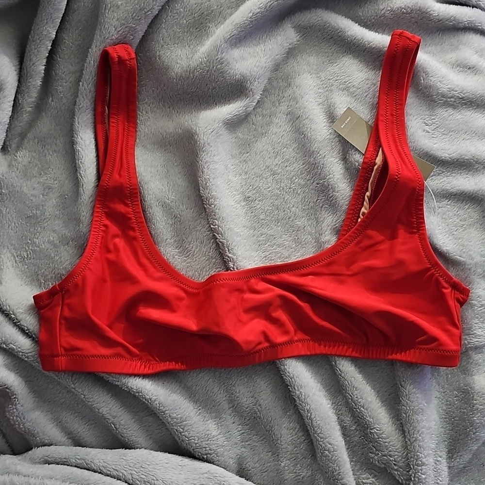 NWT - J.Crew Heritage Scoopneck Bikini Top - Medium - Venetian Red